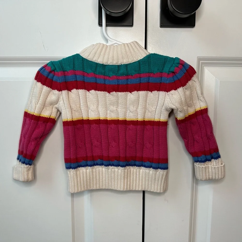 Ralph Lauren Girls Striped Cable Knit Sweater Size 12 Months